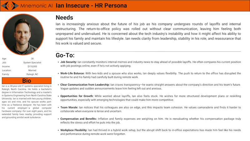 Needs and GoTos HR Persona